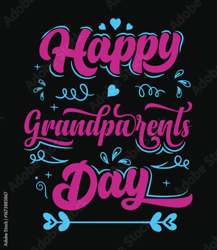 Happy Grandparents Day typography t-shirt design. Heartwarming grandparents day t shirt design celebrating family love and connection