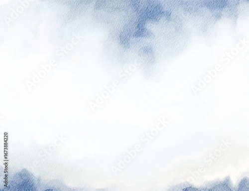 Hand Drawn Timeless Abstract Misty Soft Blue Watercolour Brushstrokes Horizontal Background for Invitation Design and Greeting Cards