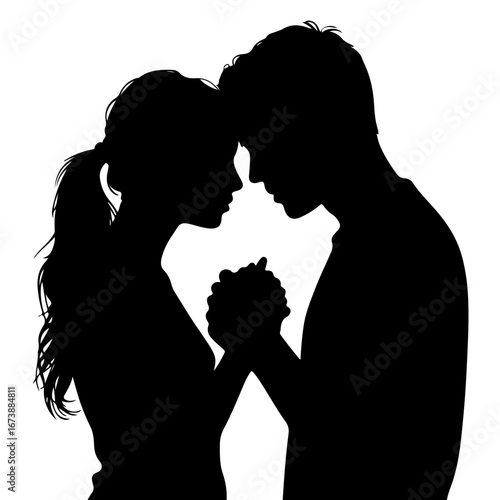  Intimate Couple Silhouette, Love and Connection,