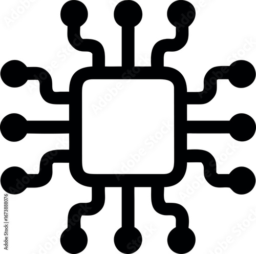 Central Processing Unit (CPU) icon representing modern technology and digital computing power