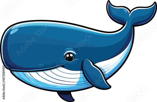 Cute cartoon a illustrator vector sperm whale
