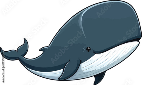 Cute cartoon a illustrator vector sperm whale