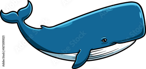 Cute cartoon a illustrator vector sperm whale