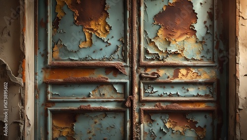 Rusty with Peeling Door, and Old Building.