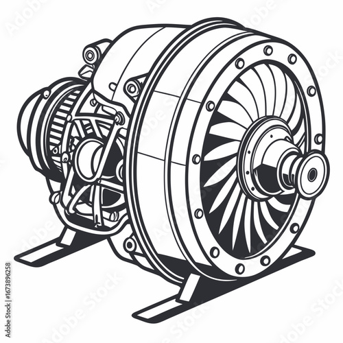 Illustration of a jet engine