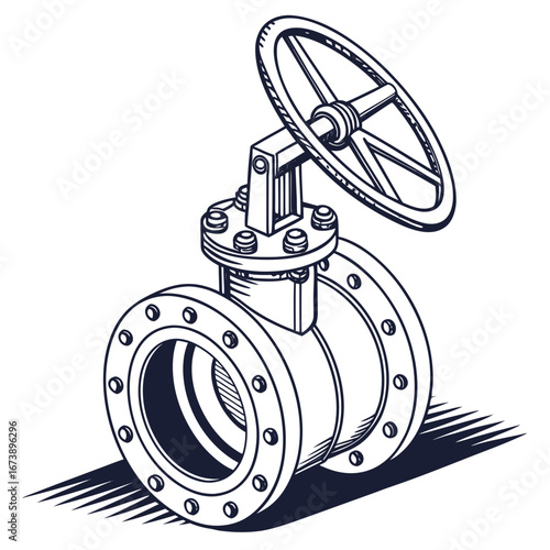 Illustration of a metal valve in vector format