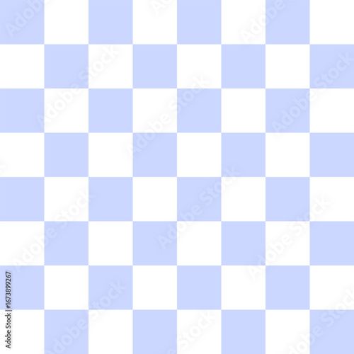Blue and white checkered tablecloth texture. Blue picnic cloth pattern wallpaper background.