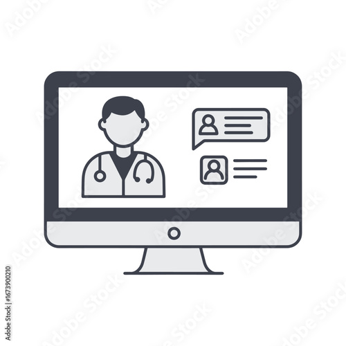 Telemedicine consultation with doctor, online healthcare access concept