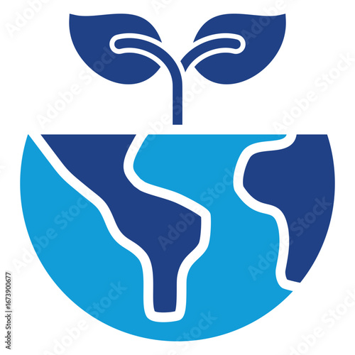 Green Education Glyph Blue Silhouette Icon Design Vector - Promoting education and awareness about environmental conservation worldwide