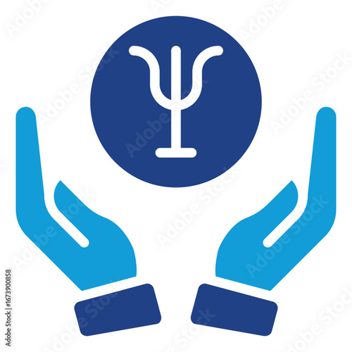 Support Groups Glyph Blue Silhouette Icon Design Vector - Peer and professional support groups addressing specific mental health challenges and recovery