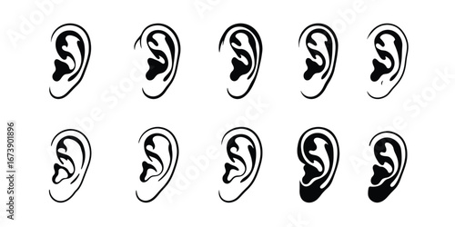 Ears Icon Set Vector Design