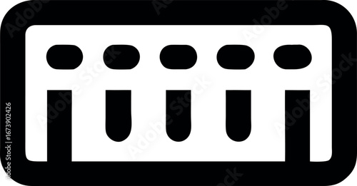 Stylized Vector Illustration of a Tech Connector Symbol for Circuitry and Data Transfer