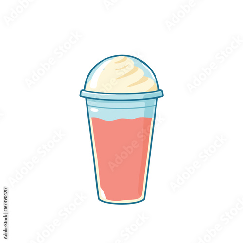 A red and blue slushy drink in a cup