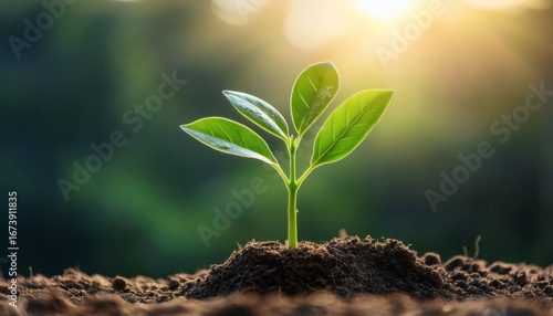 vibrant green plant symbolizes decarbonization