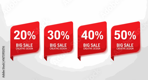 Bold red sale tags collection for retail and online shopping promotions