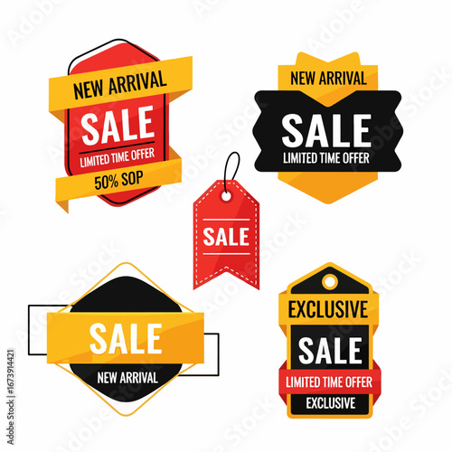 Shopping Promotion Labels and Sale Tag Set
