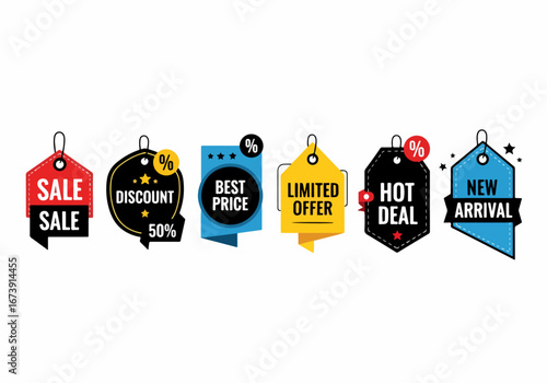 Modern Store Discount Labels and Sale Badges