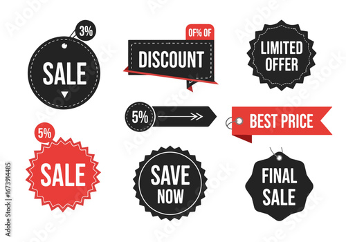 Retail Promotion Badges with Buy Now Labels