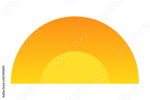 Vector illustration of a vibrant orange sunset over the serene ocean