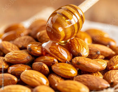 Almond Honey Golden Sweetness Indulgence Background