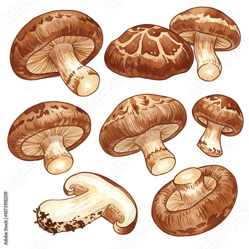 Shiitake Sketches: A Hand-Drawn Mushroom Collection