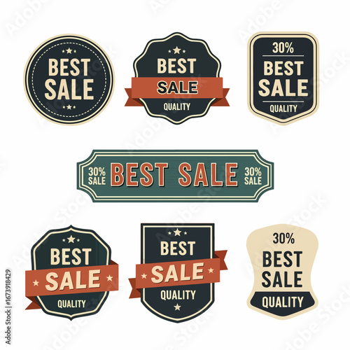 Vintage style best sale badges with clean typography and premium look