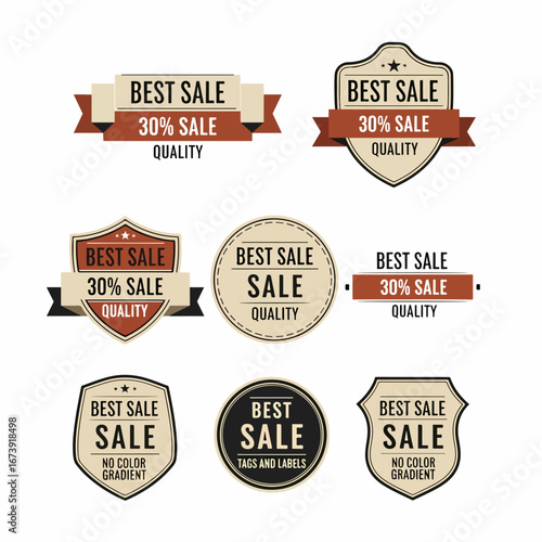 Retro best sale stickers with elegant shapes for marketing and advertising