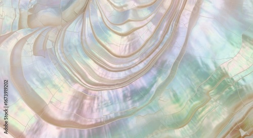Lustrous mother of pearl surface texture with ethereal iridescence effect