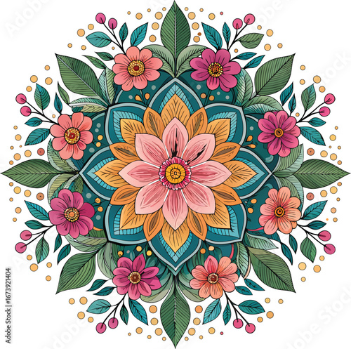 Creative floral mandala design