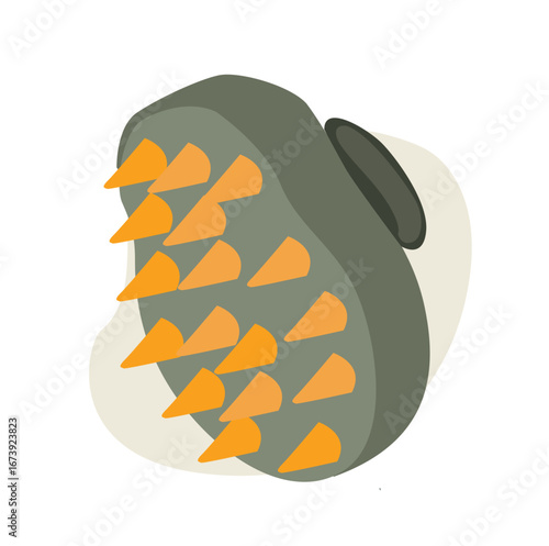 Scalp massaging shampoo brush.Vector illustration of a scalp massager brush.