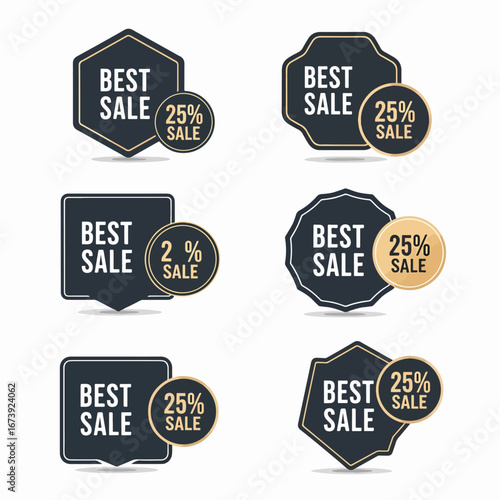 Black Friday Sale Elements Set. Collection of Black Friday sale elements: gift tags, labels, bookmarks, stickers and corner ribbons in two different colors (red and black), isolated on white backgroun