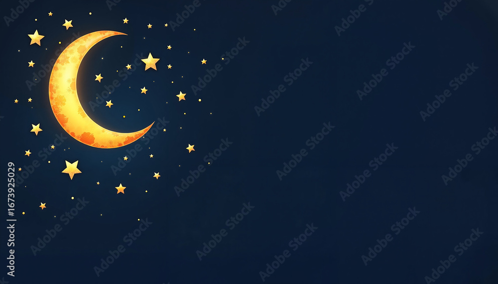 Naklejka premium vector illustration of a night sky with stars