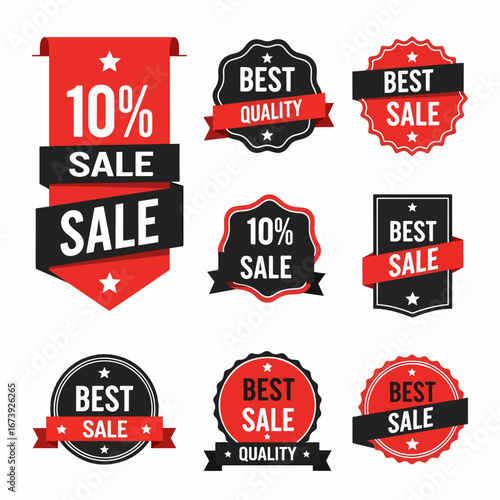 Set  black price tags with different discount 