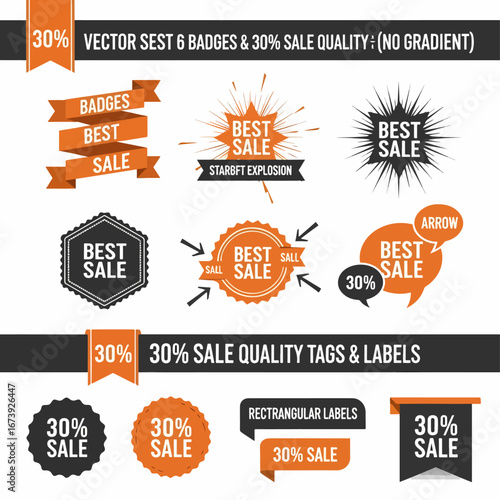 Set of colorful sale labels