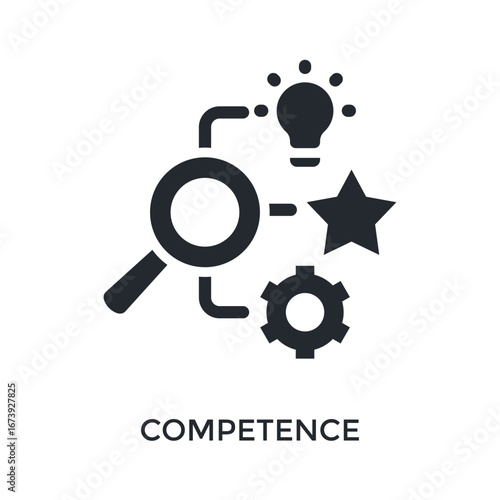Competence Icon Glyph Style. Vector Illustration For Graphic Design