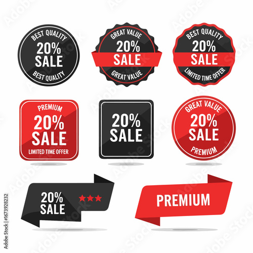 set of vector sale labels