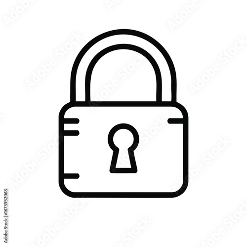 A simple line drawing of a closed padlock, symbolizing security and protection.