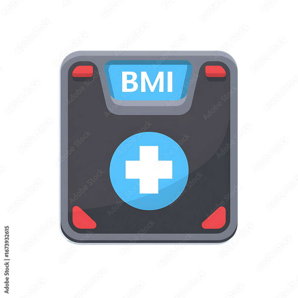 Obraz premium Digital Body Mass Index Calculator Icon for Health Tracking App
