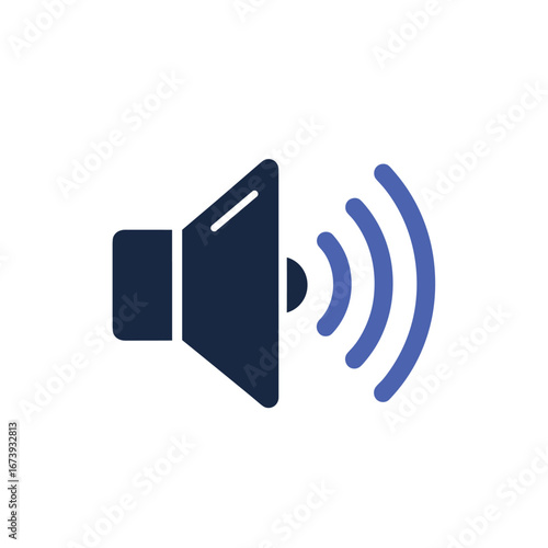 Dynamic sound wave icon representing audio, volume, and broadcast signals with vibrant blue waves