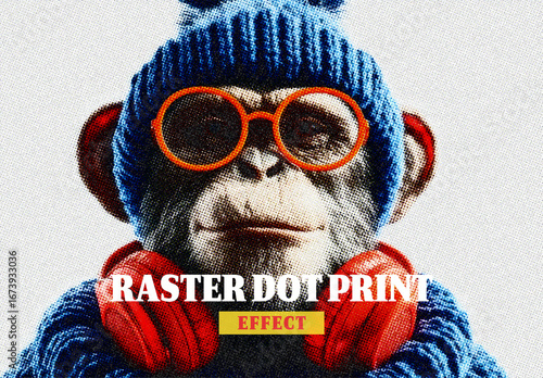 Raster Dot Print Photo Effect