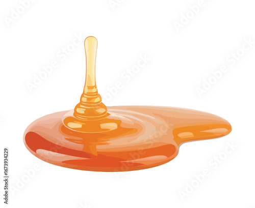 Golden Honey Drip and Puddle Vector Graphic for Sweet Food and Natural Ingredient Themed Designs