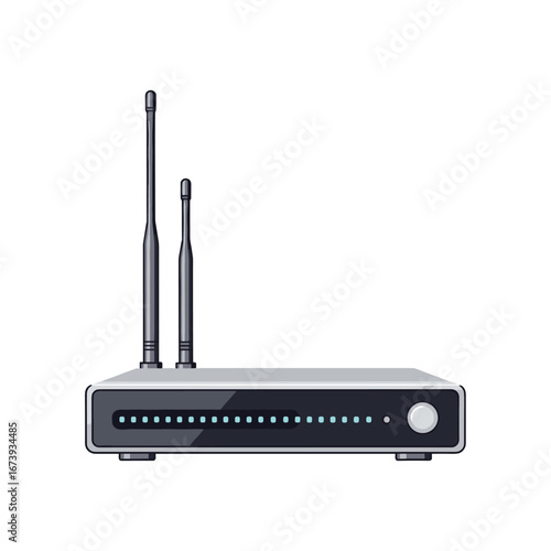 Modern wireless router with antennas providing fast internet connectivity for home and office
