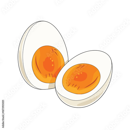 Deliciously simple halved boiled eggs showcase vibrant golden yolks and creamy whites, perfect for breakfast inspiration