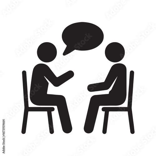 Two People Talking Icon – Conversation, Interview & Counseling