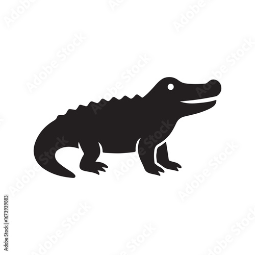  Alligator/Crocodile Silhouette Icon – Reptile, Wildlife & Swamp