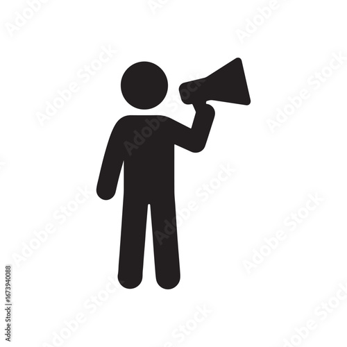 Person with Megaphone Icon – Announcement, Advocacy & Campaign