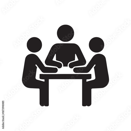 "Group Meeting Silhouette Icon"

