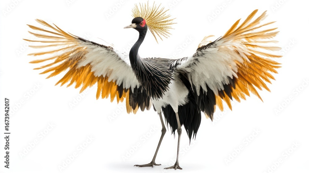 Fototapeta premium Majestic crane outstretched wings