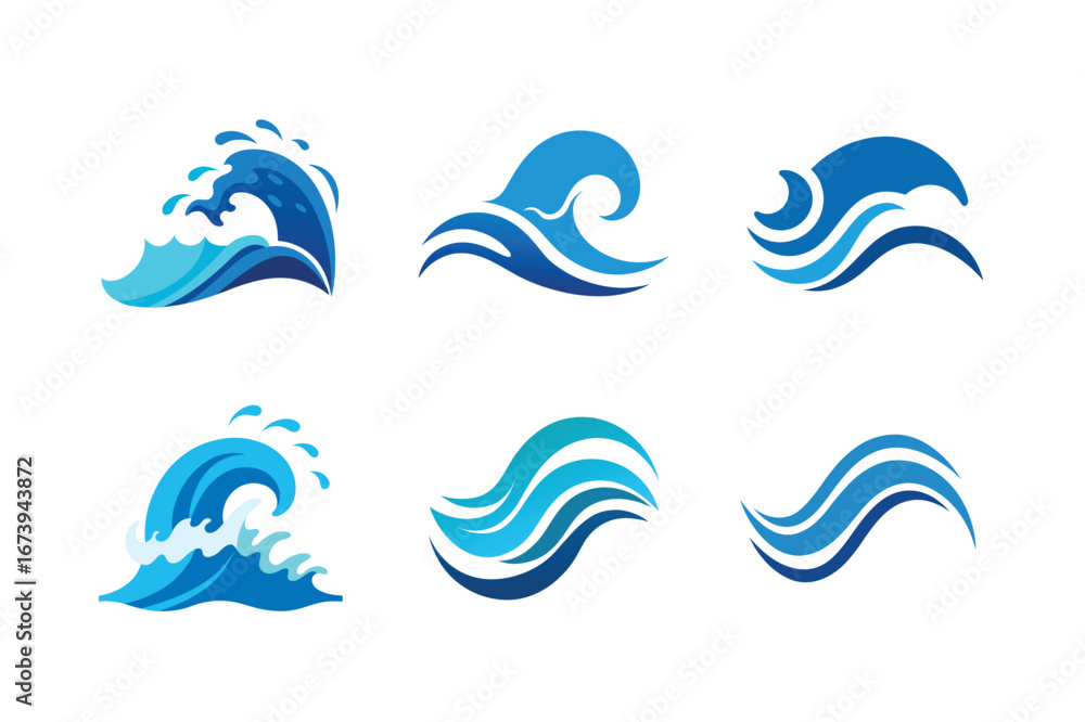 Fototapeta premium Ocean Wave Splash Vector Image Dynamic Water Illustrations for Creative Projects