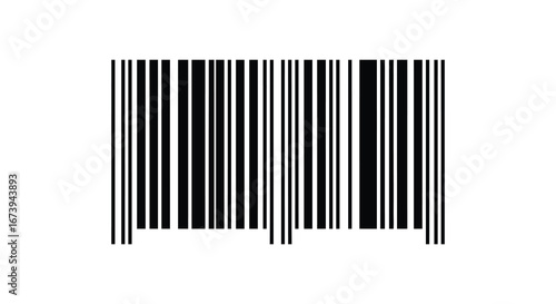 A black barcode on a white background for scanning and identification purposes